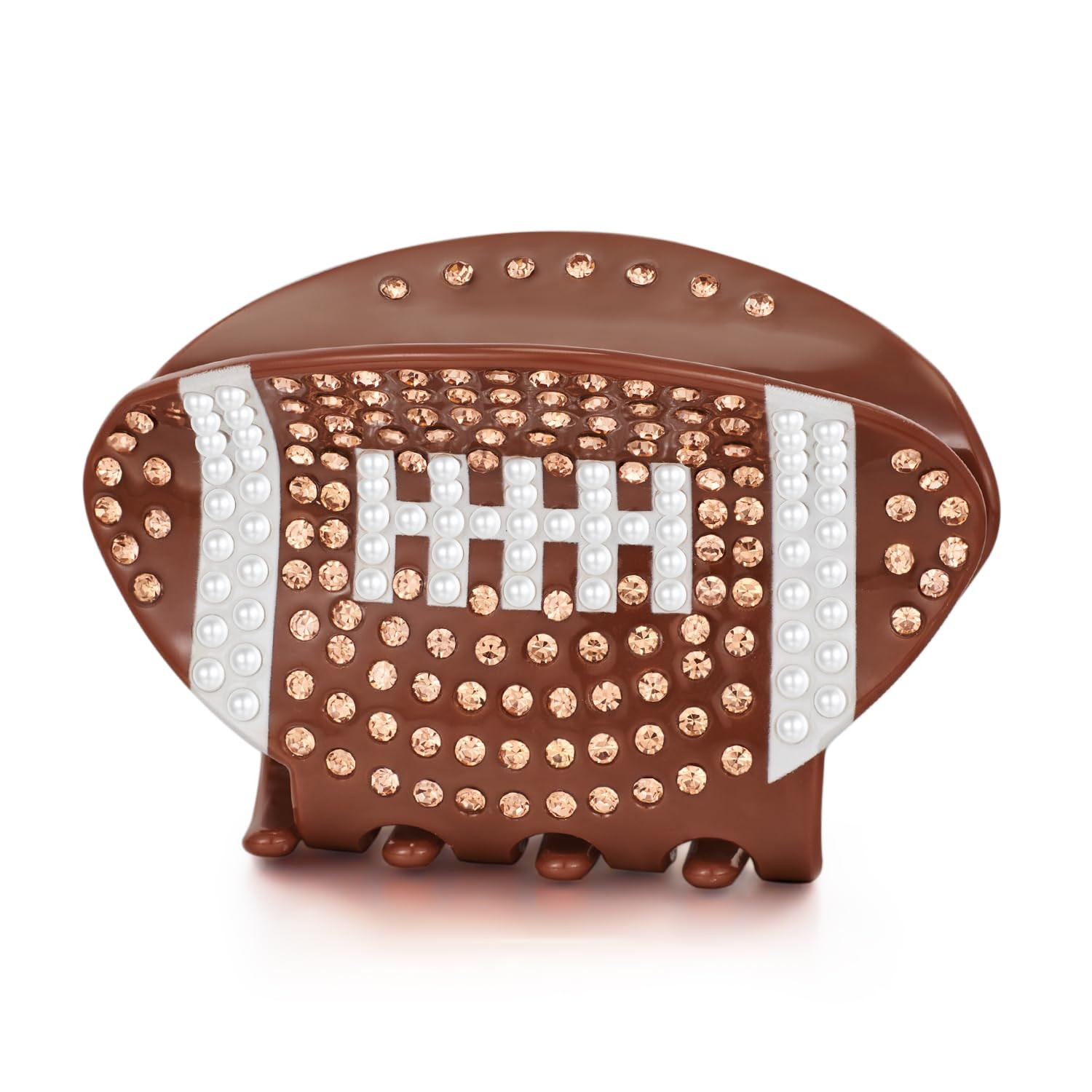 Brown Acrylic Hair Clips For Women With Football Rhinestones Football Hair Clip Hair Clip Hair Cl... | Amazon (US)