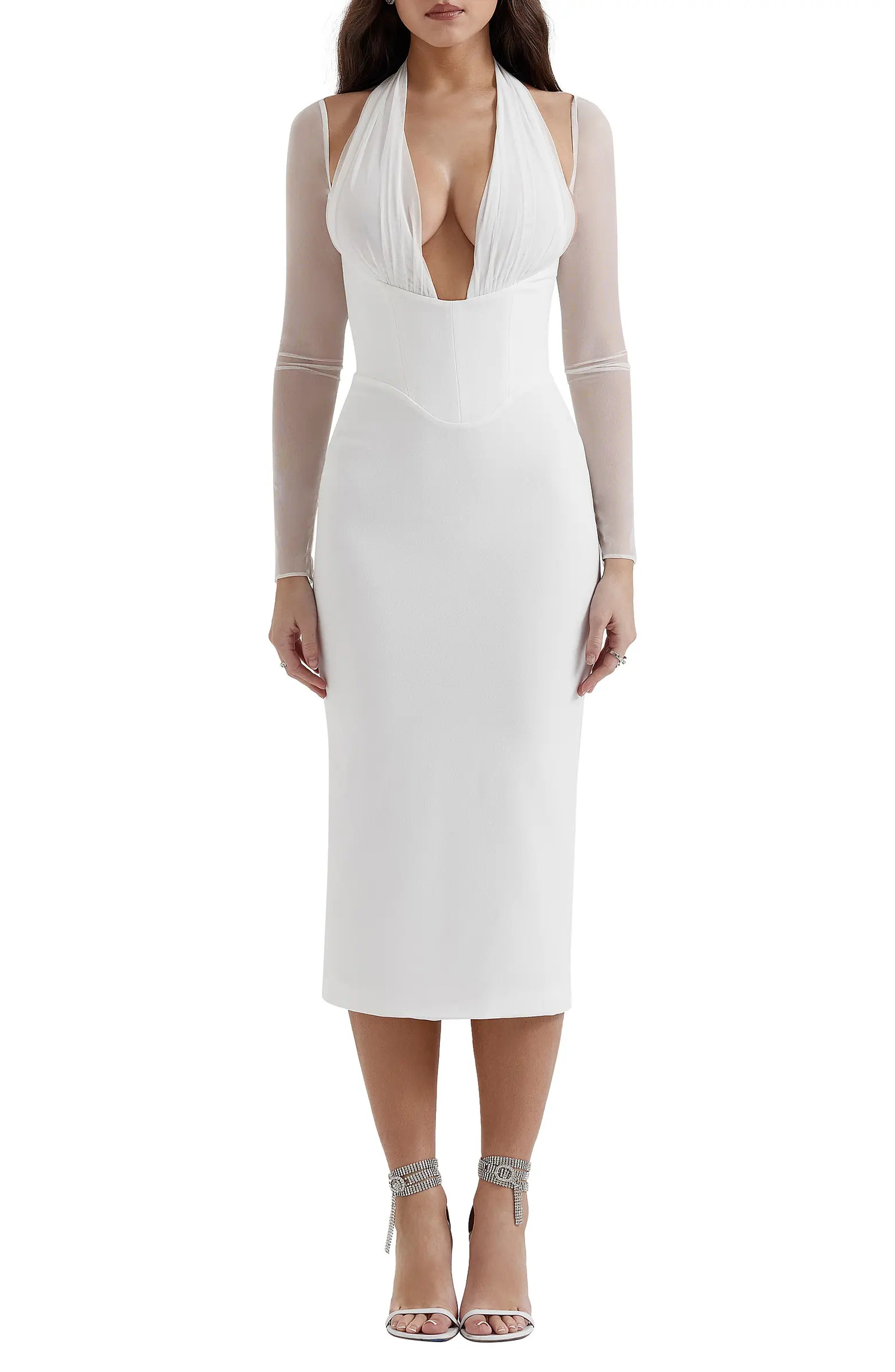 Yasmin Long Sleeve Body-Con Midi Cocktail Dress | Nordstrom