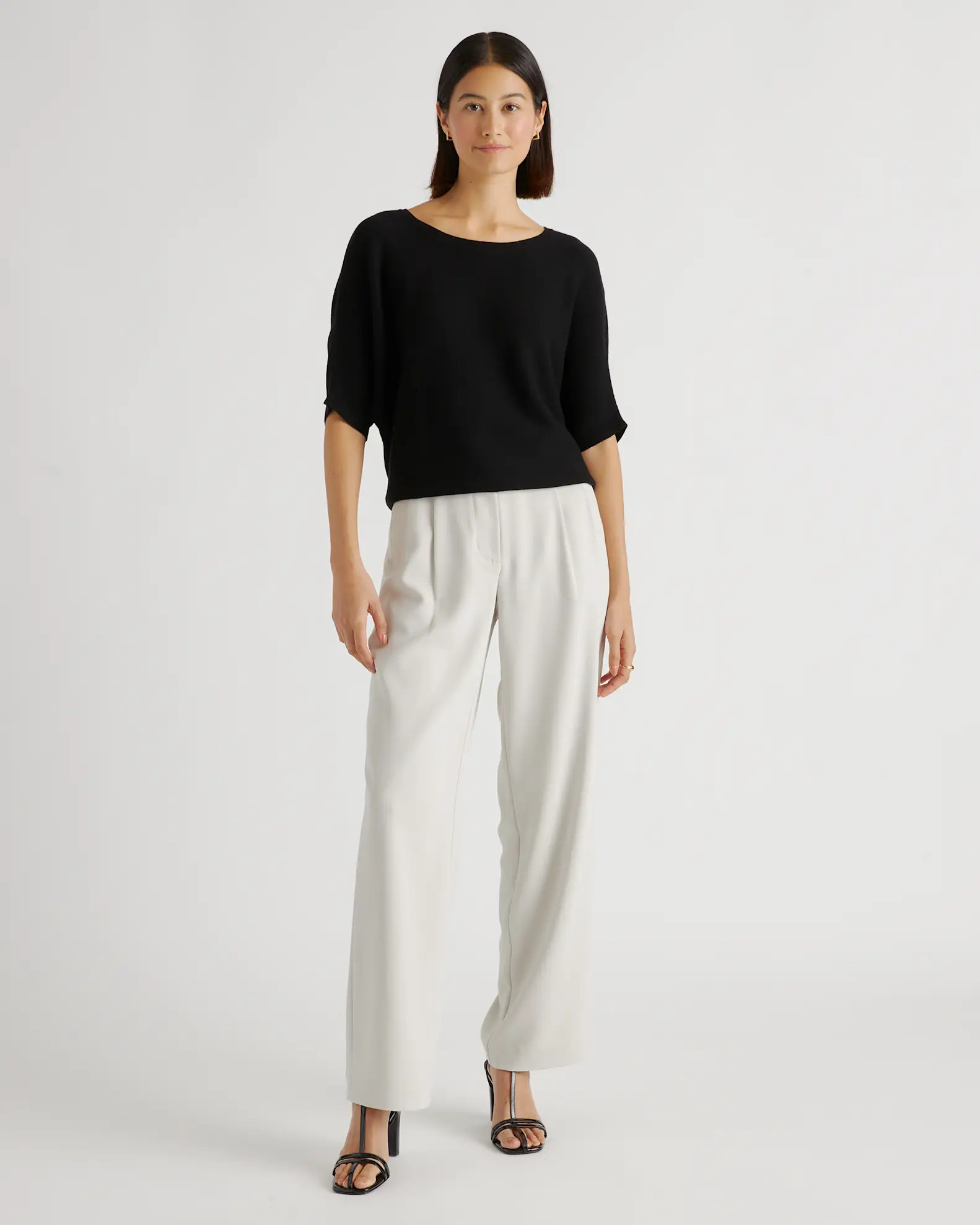 Lightweight Cotton Cashmere Link-Stitch Dolman Sweater | Quince