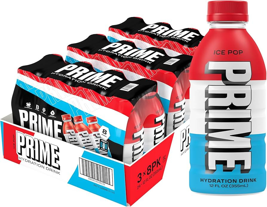 PRIME HYDRATION ICE POP, Sports Drinks, Electrolyte Enhanced for Ultimate Hydration, 250mg BCAAs,... | Amazon (US)