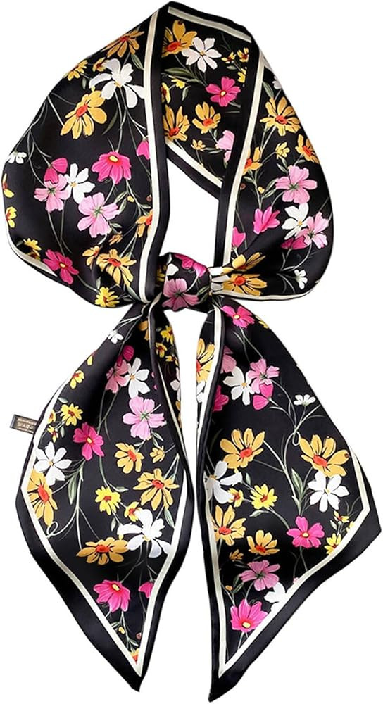 Kcctoo 27.5" Mulberry Silk Like Head Scarf Women's Fashion Square Neck Satin Scarfs for Bag Hair ... | Amazon (US)