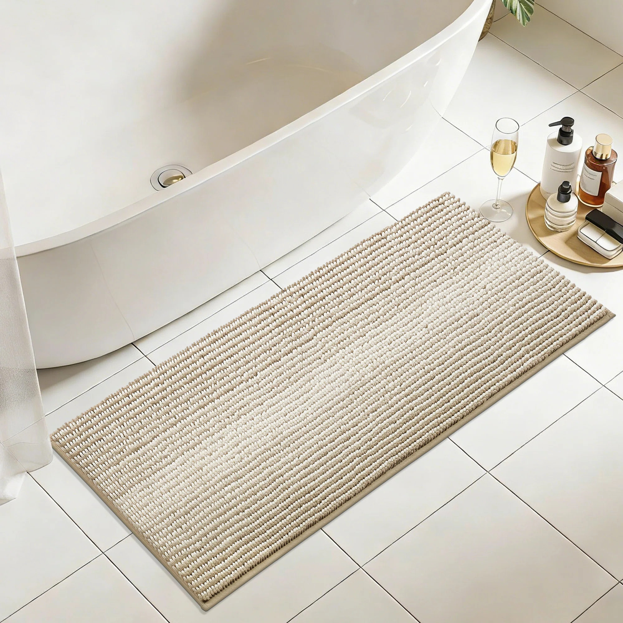 Bathroom Rugs, Extra Soft Absorbent Chenille Bath Rugs, TP Rubber Backing Quick Dry, Machine Washable Bath Mats for Bathroom Floor, Tub and Shower, Ho | Wayfair North America