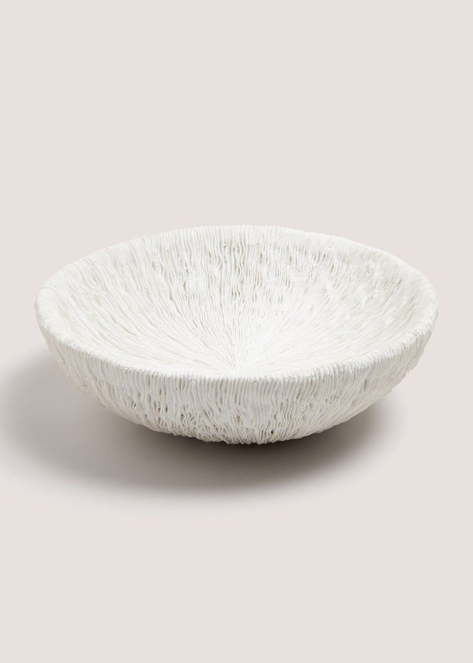 White Embossed Decorative Bowl (75cm x 25cm x 25cm) | Matalan (UK)
