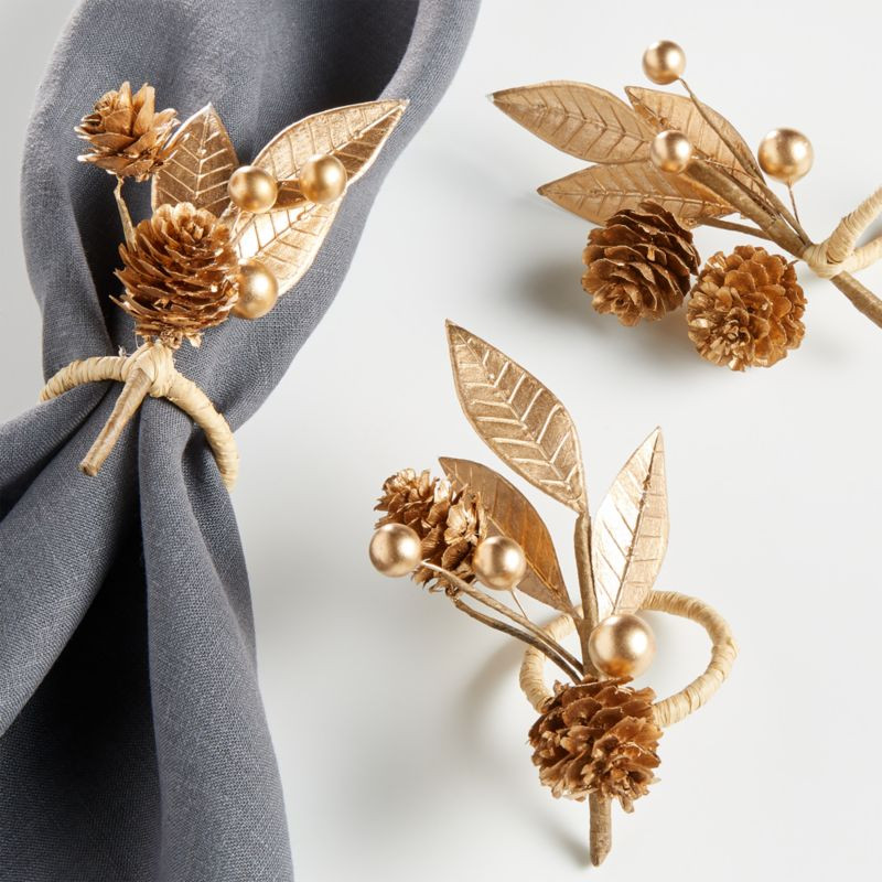 Gold Leaf Napkin Ring | Crate and Barrel | Crate & Barrel