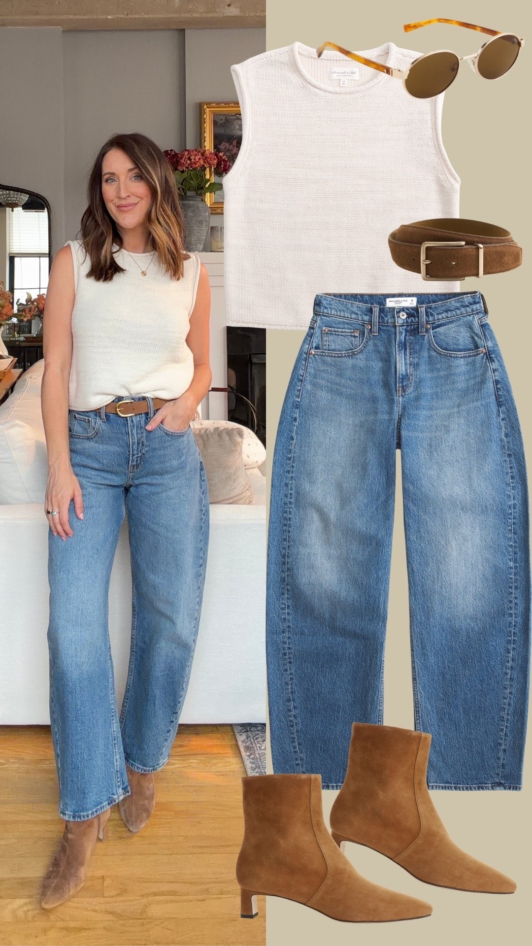 Early fall outfit from @abercrombie wearing size S top and 25 denim

#LTKSaleAlert
