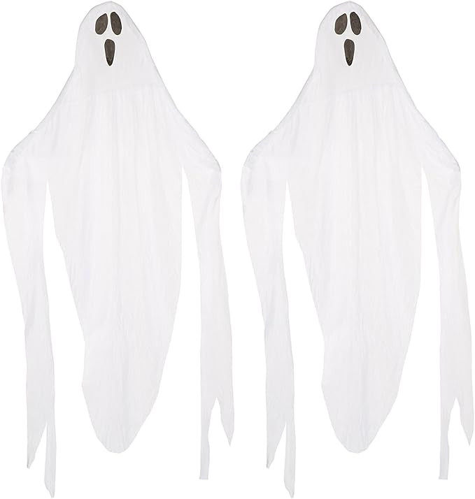Forum Novelties Set of 2 7ft Fabric Ghosts Halloween Hanging Decoration for Parties (2) | Amazon (US)