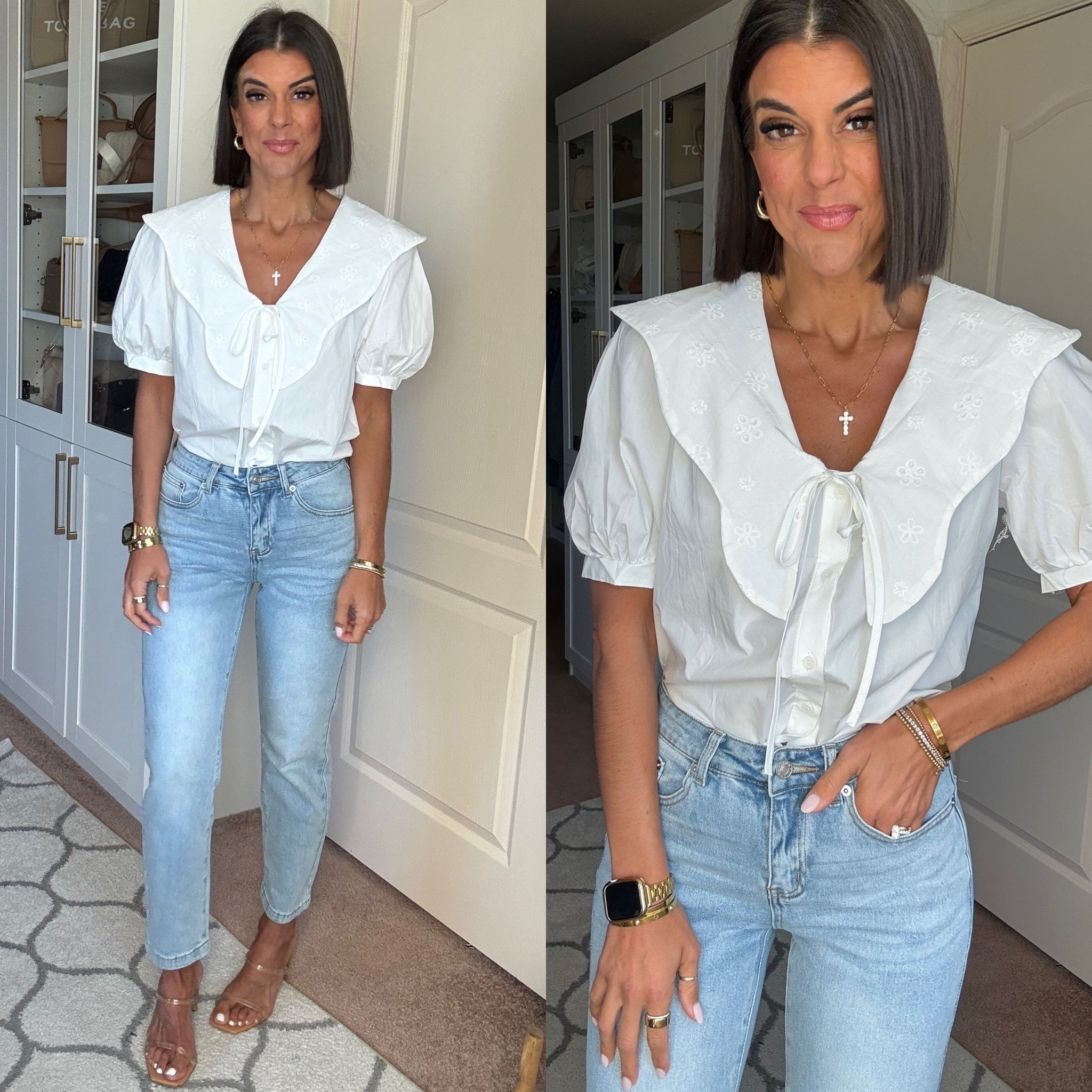 Size small in blouse Size 2 in jeans

#LTKSeasonal