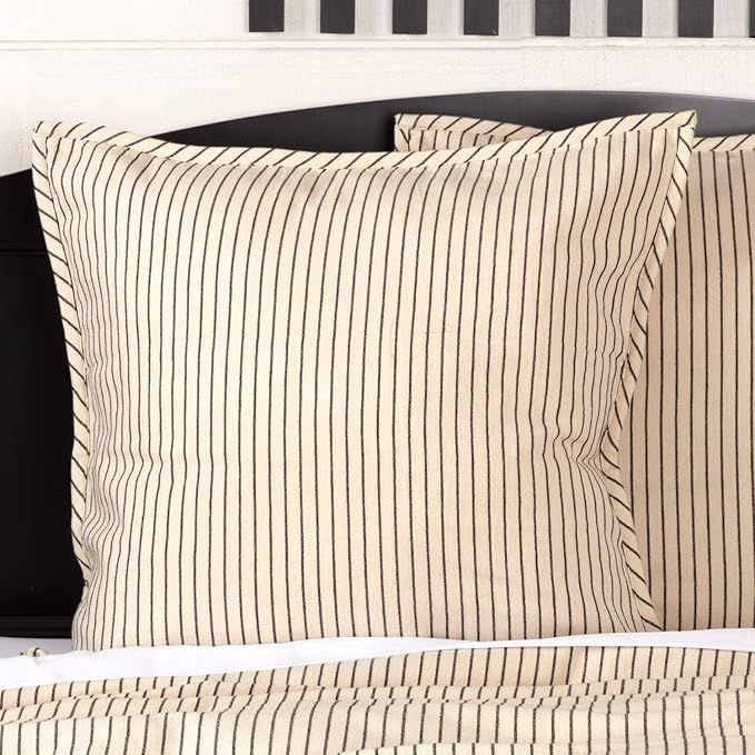 Piper Classics Katie's Vintage Stripe Euro Pillow Sham, 26" x 26", Urban Rustic Farmhouse Bedding... | Amazon (US)