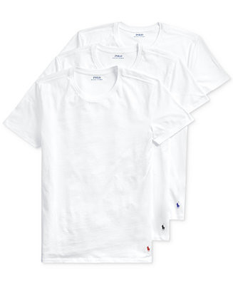 Men's 3-Pack Slim-Fit Classic Cotton Crew Undershirts | Macy's