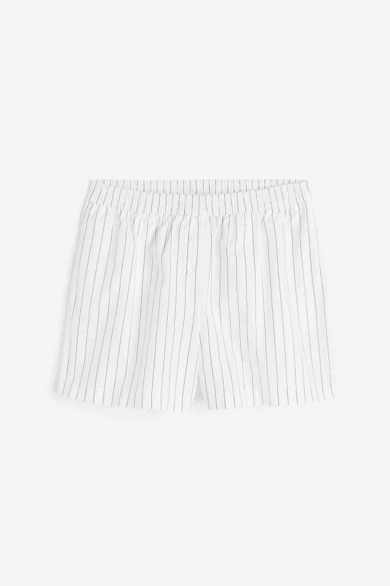 H & M - Cotton boxer-style shorts - White | H&M (UK, MY, IN, SG, PH, TW, HK)