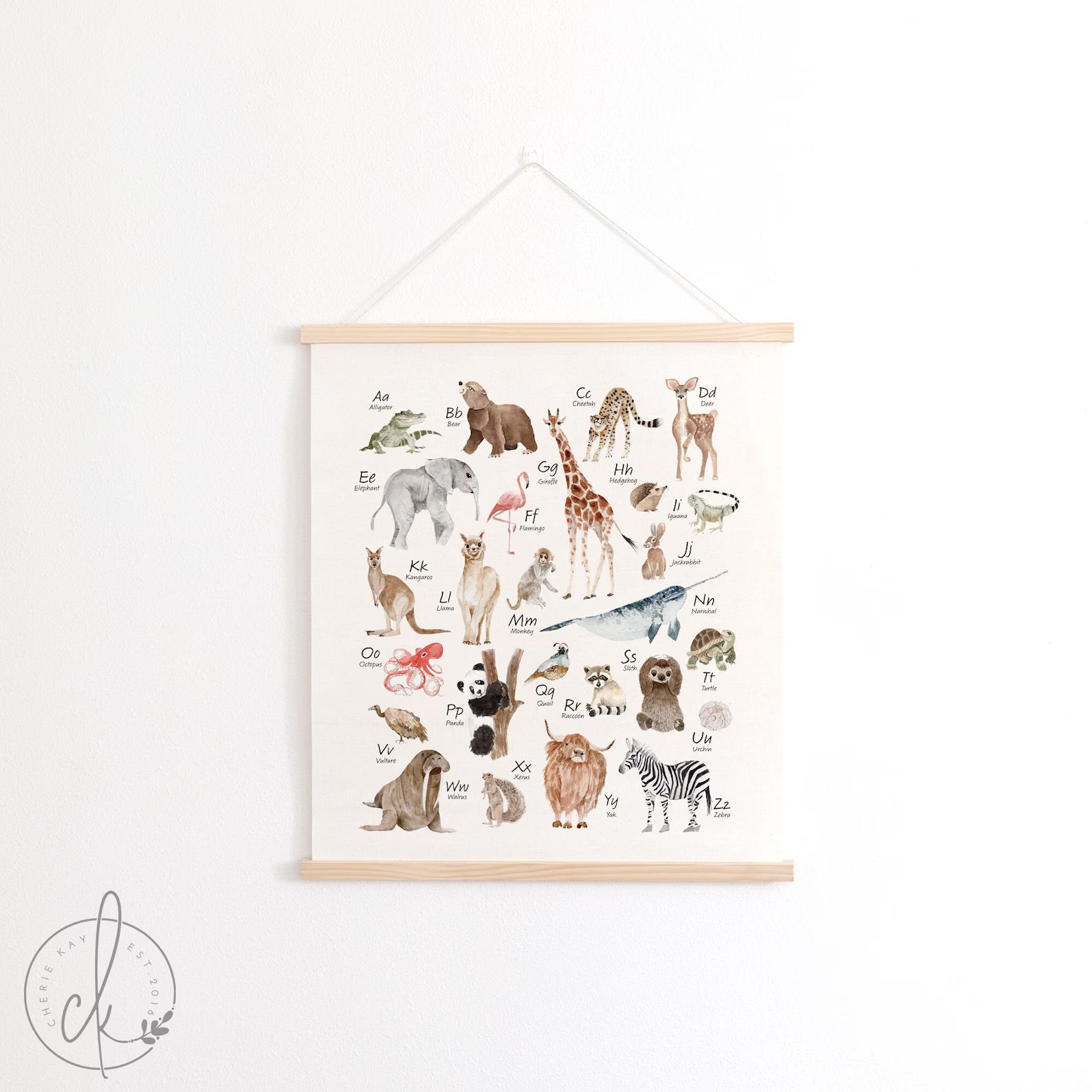 Animal Alphabet  Fabric Wall Hanging  Kids Room Decor  - Etsy | Etsy (US)