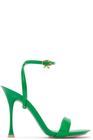 Green Spice Ribbon Heeled Sandals | SSENSE