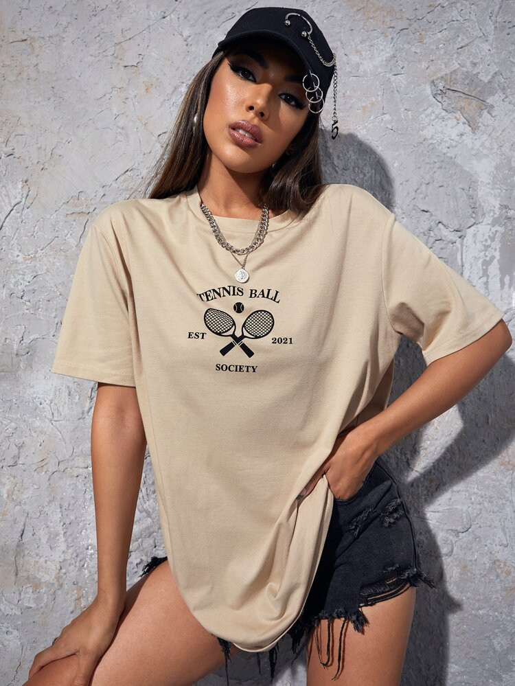 Letter Graphic Oversized Tee | SHEIN