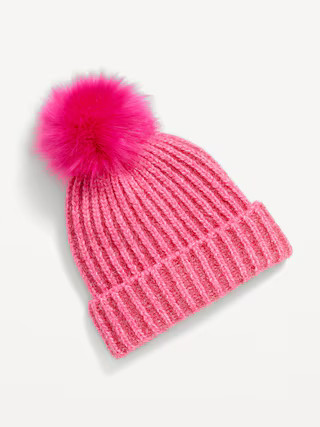 Shiny Pom-Pom Beanie for Girls | Old Navy (US)