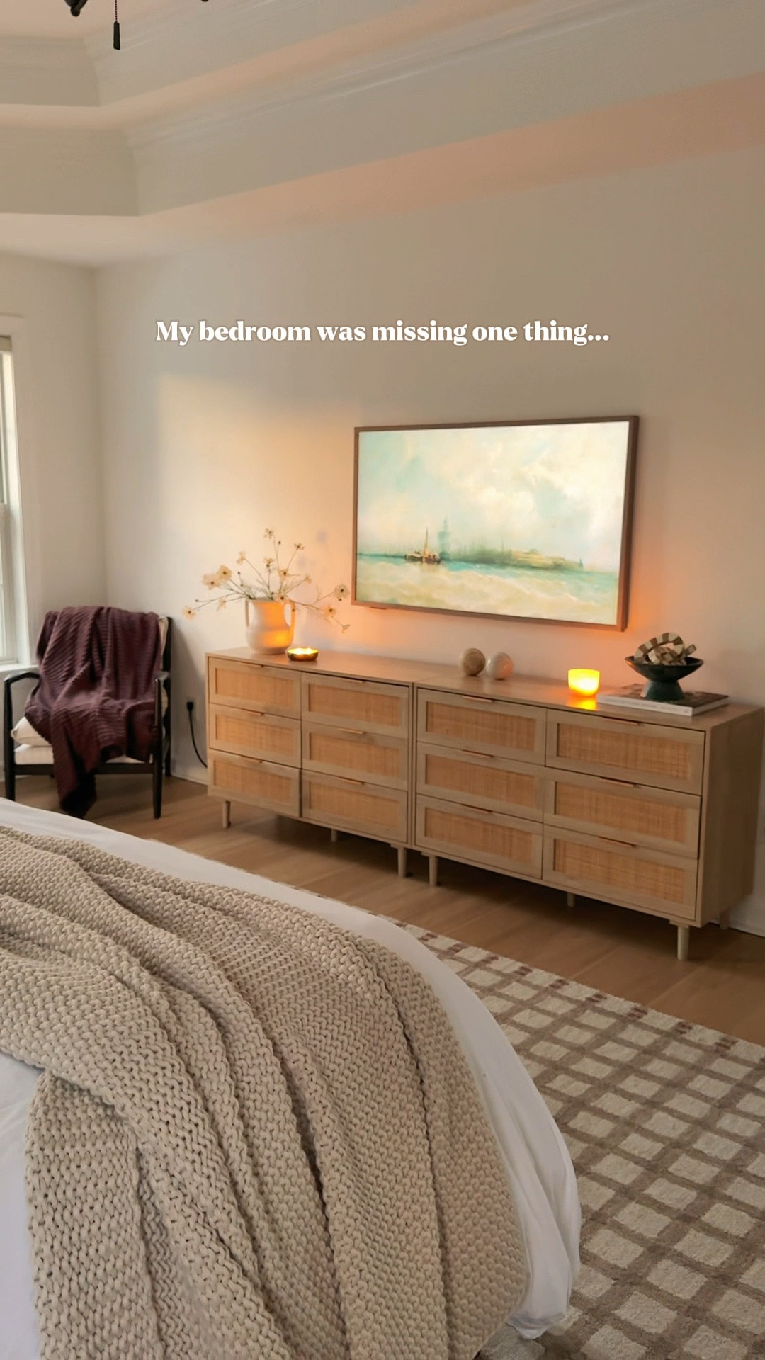 Proof that the right TV can completely elevate a space.✨

I wanted my bedroom to feel cozy, elevated, and a little like a luxury hotel, and the Hisense S7 CanvasTV completely transformed the space. The anti-glare display and included artwork make it look like real framed art when it’s not in use. And when it’s movie night, you still get beautiful 4K picture quality, immersive sound, and all of your favorite entertainment in one place.

This might be my favorite bedroom update yet. 🤍

#HisenseS7CanvasTV  #HomeDecor #BedroomMakeover #FrameTV #ArtTV

#LTKHome