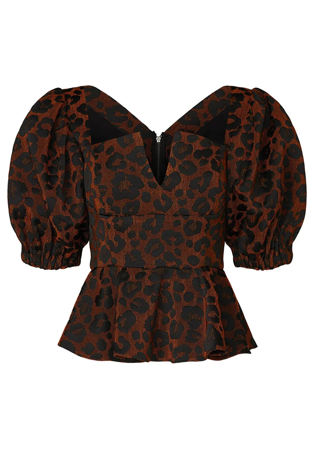 Autumn Adeigbo Cheetah Josephine Peplum Top | Rent The Runway