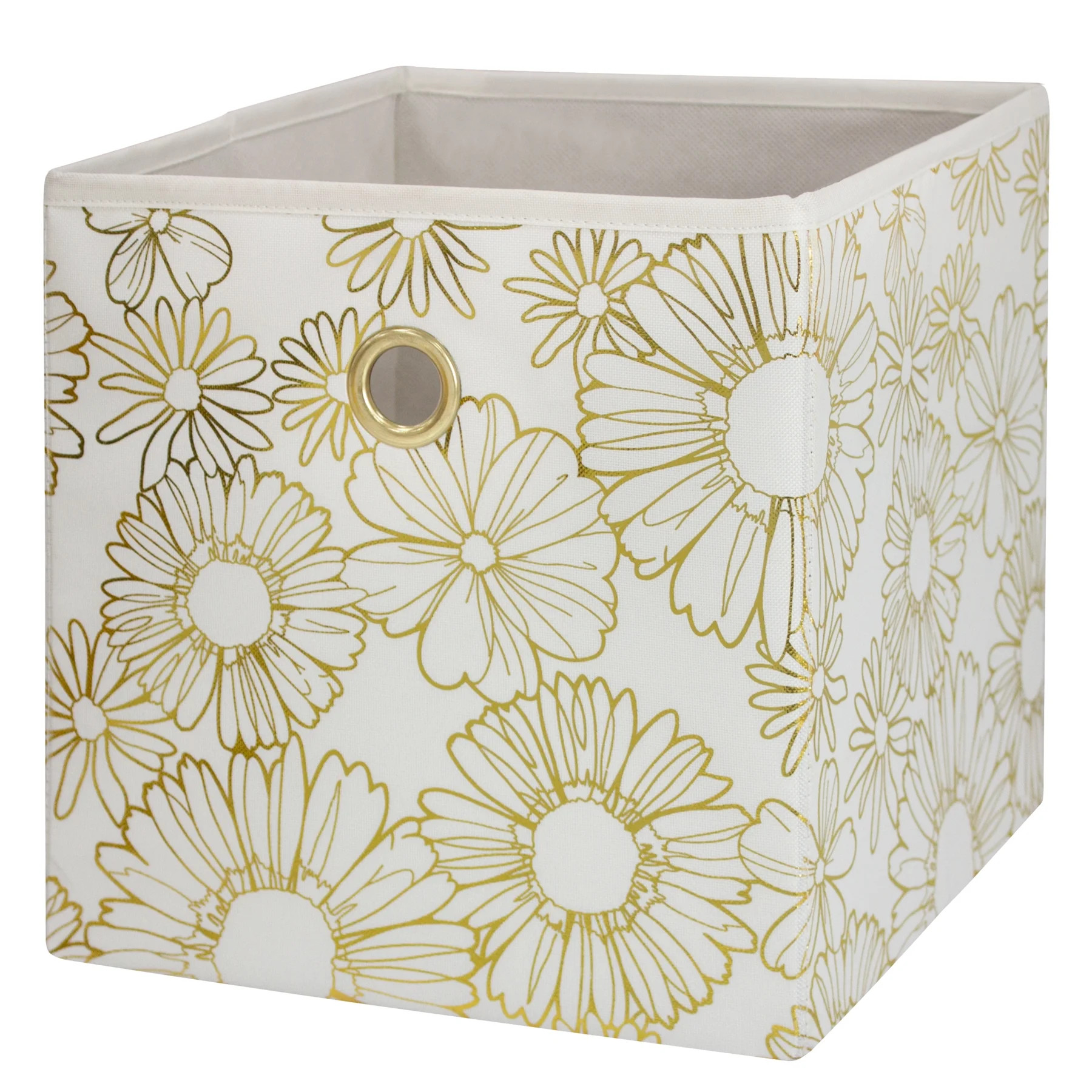 Mainstays Collapsible Fabric Cube Storage Bin (10.5" x 10.5"), Gold Metallic - Walmart.com | Walmart (US)