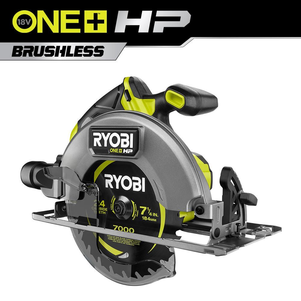 RYOBI ONE+ HP 18V Brushless Cordless 7-1/4 in. Circular Saw (Tool Only)-PBLCS300B - The Home Depo... | The Home Depot