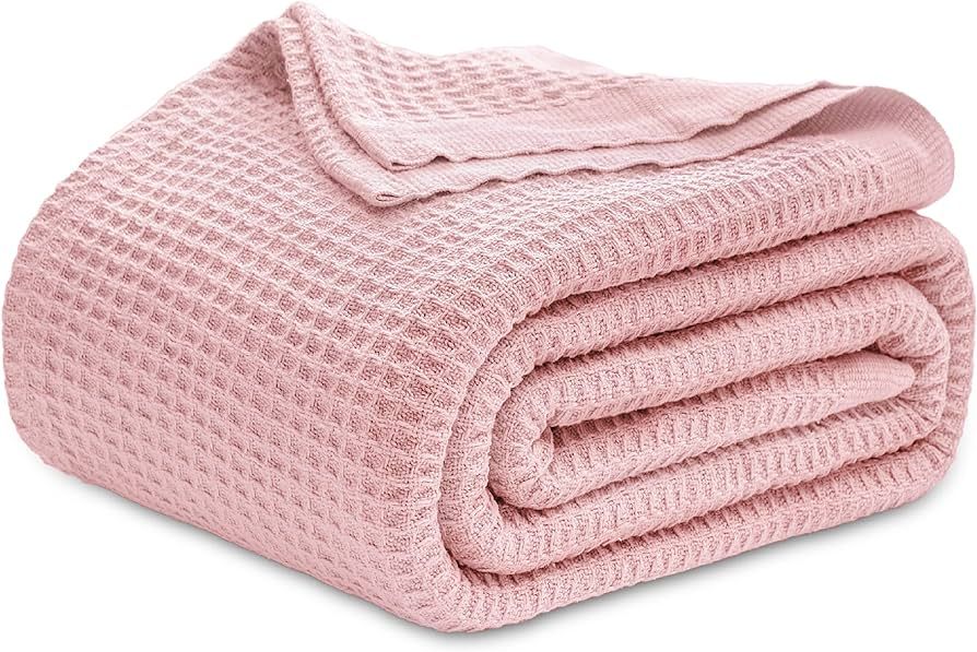 Bedsure 100% Cotton Blankets Queen Size for Bed - Waffle Weave Blankets for All Seas... | Amazon (US)