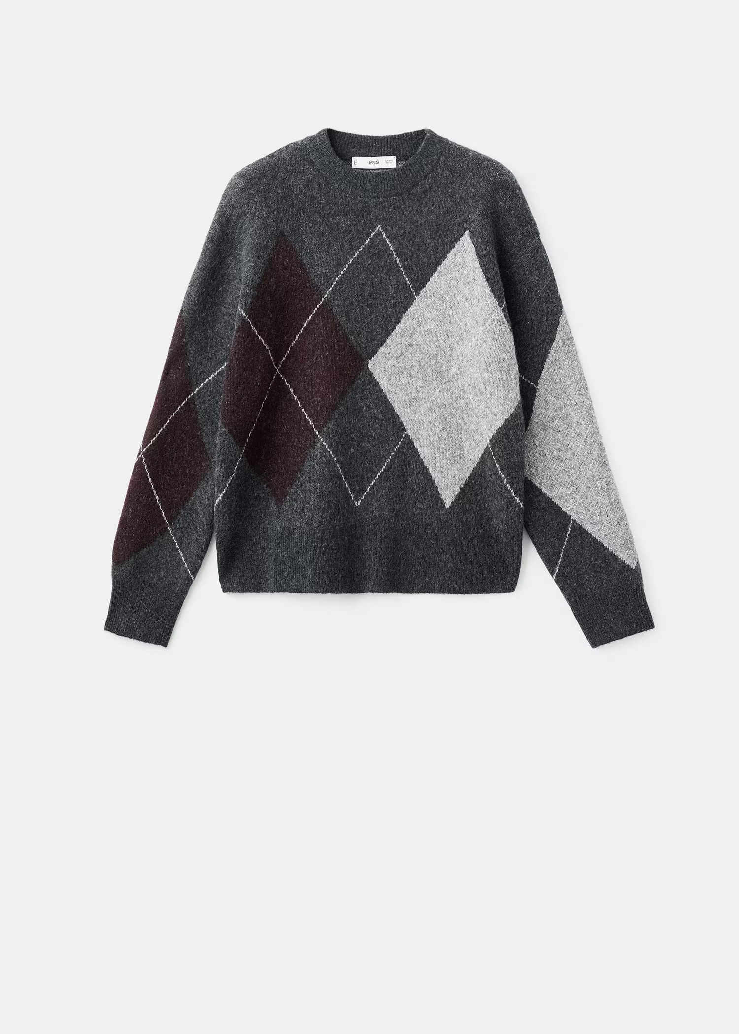 Diamond-patterned knitted sweater | MANGO (UK)