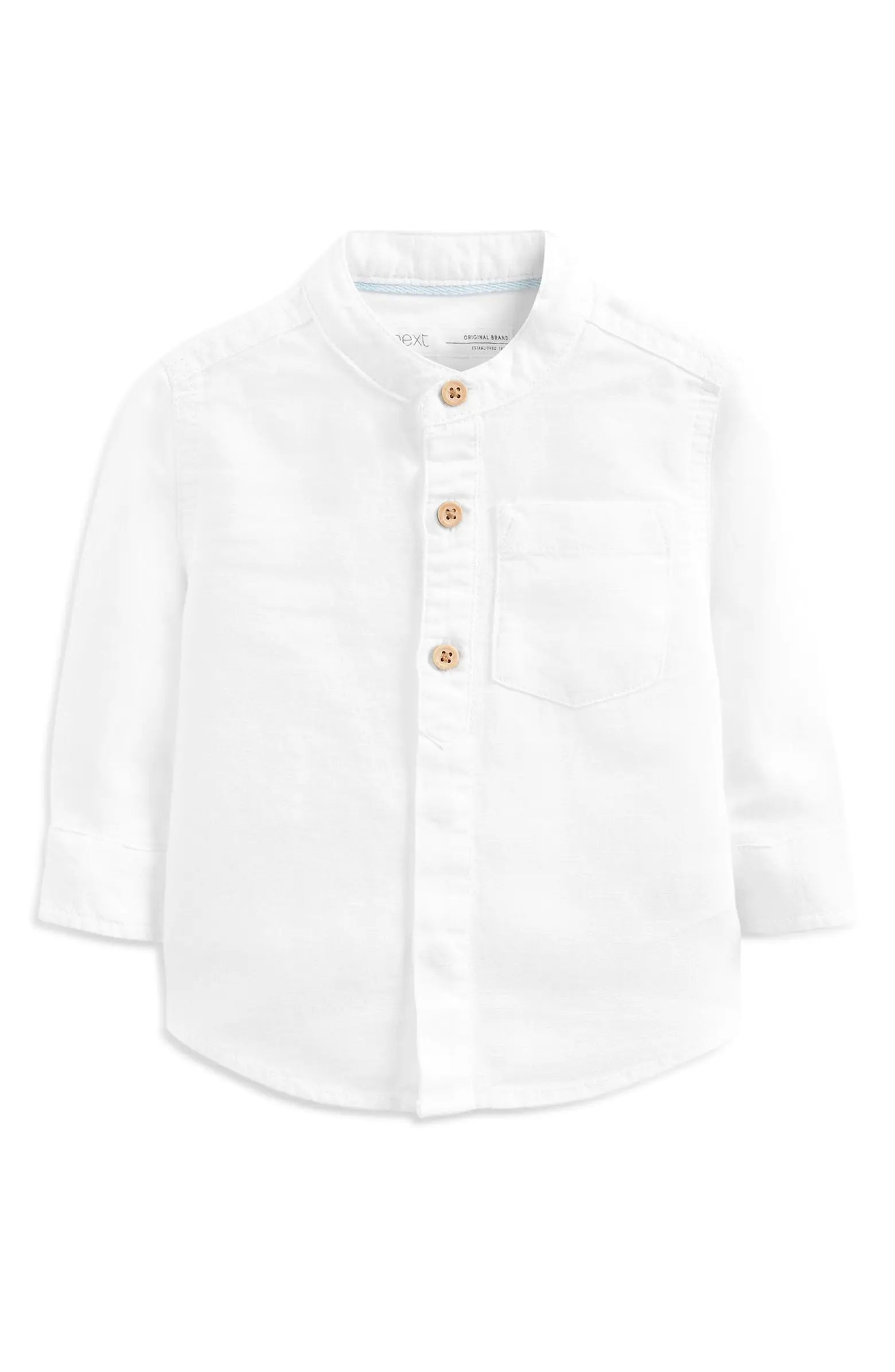 NEXT Kids' Band Collar Linen & Cotton Button-Up Shirt | Nordstrom | Nordstrom