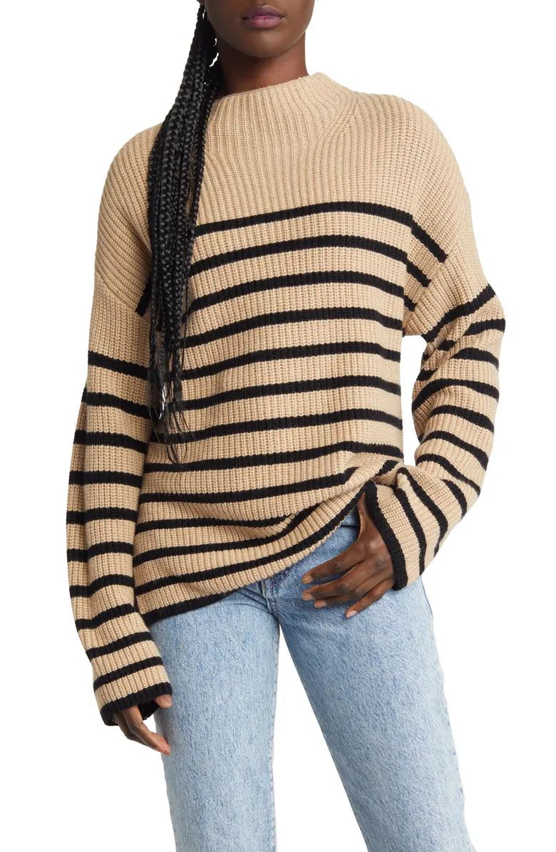 Claudia Stripe Funnel Neck Sweater | Nordstrom