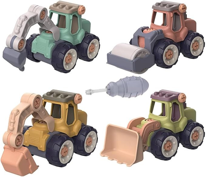 Child's Toy 4in1 Take Apart Construction Vehicle Excavator, Roller,Forklift,Crusher,Screwdriver f... | Amazon (US)