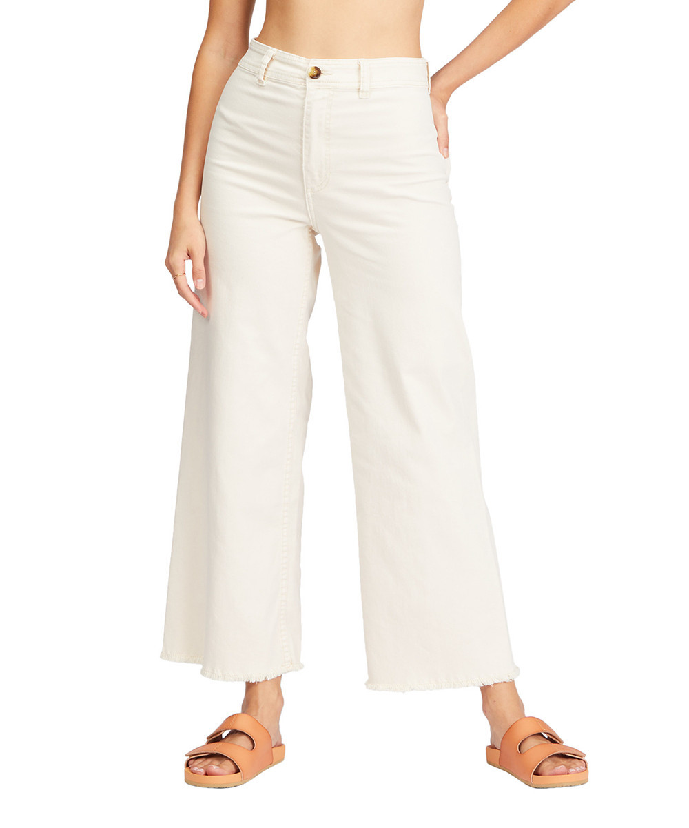 Billabong Women's Casual Pants Antique - White Free Fall Wide-Leg Pants - Juniors | Zulily