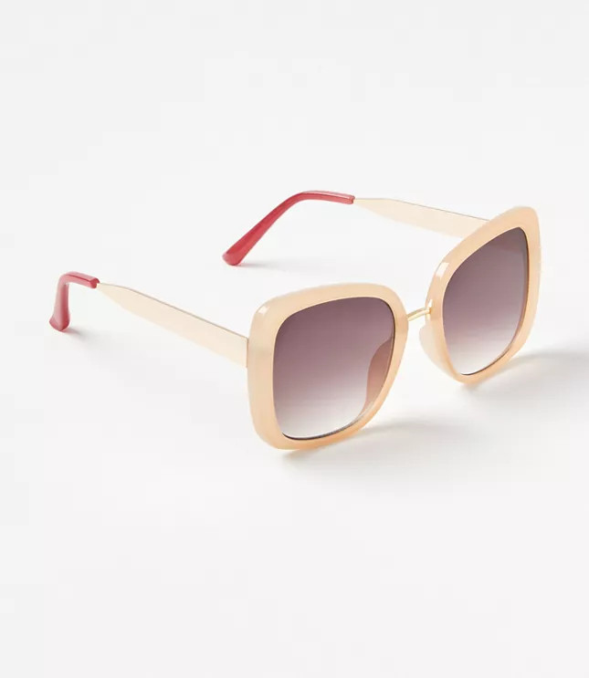 Floral Metallic Bridge Square Sunglasses | LOFT