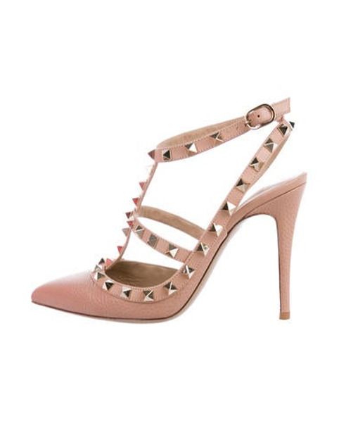 Valentino Leather Rockstud Pumps Pink | The RealReal