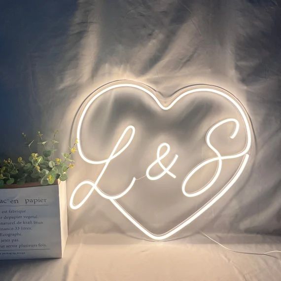 Custom Heart with Name Initials Led Heart neon sign Heart Neon sign Proposal Engagement Party Dec... | Etsy (US)