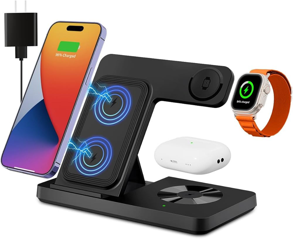 Wireless Charger, 3 in 1 Charging Station for Multiple Devices, Wireless Charging Stand for iPhon... | Amazon (US)
