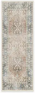 Amazon.com: RUGGABLE Kamran Runner Rug - Perfect Vintage Washable Rug for Entryway Hallway Kitche... | Amazon (US)