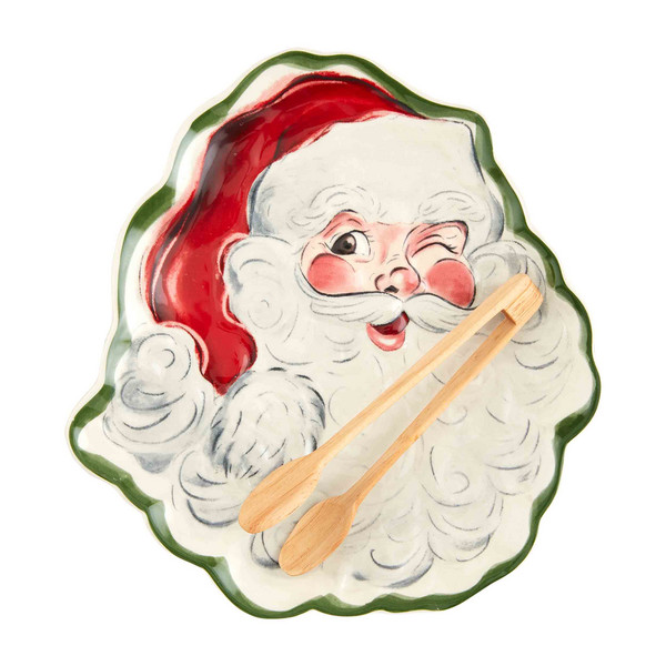 Santa shaped cookie plate set | Mud Pie