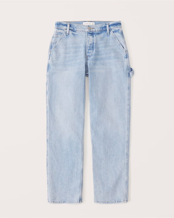Women's Curve Love Low Rise Carpenter Jeans | Women's Bottoms | Abercrombie.com | Abercrombie & Fitch (US)