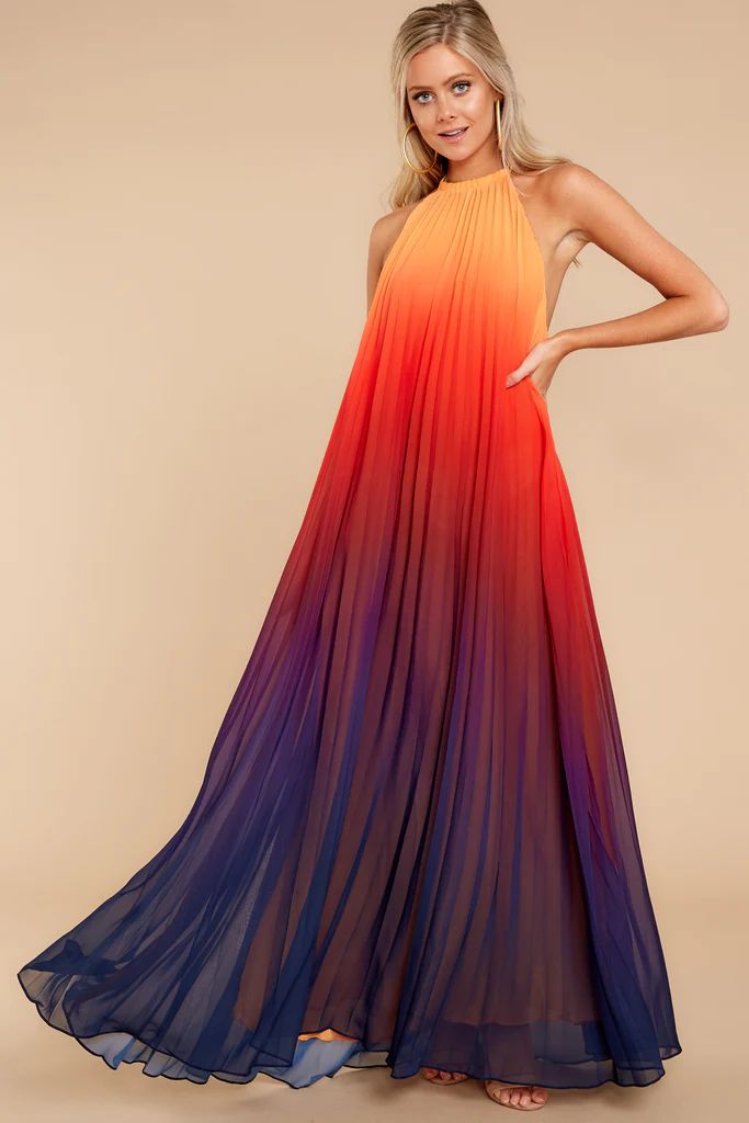 Mesmerized By You Sunset Multi Maxi Dress | Red Dress 