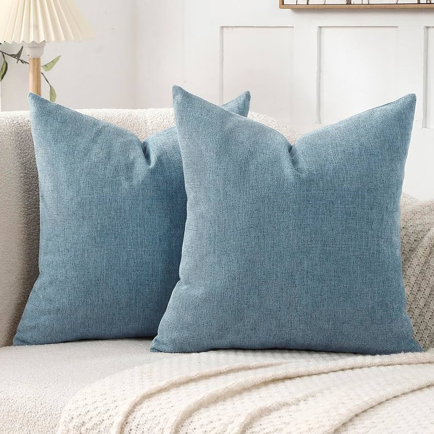 Jepeak 24x24 Inch Decorative Chenille Throw Pillow Covers, Pack of 2 Cozy Concise Pillow Cases So... | Amazon (US)
