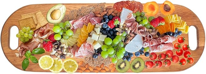 LUX American Oak Wood Oversized Serving Board 26" x 8.7" | Large Cheese Board | Charcuterie Board... | Amazon (US)