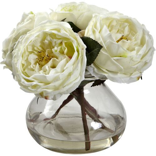 Fancy Rose with Vase | One Kings Lane