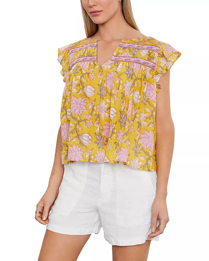 Kenzie Printed Flutter Sleeve Top | Bloomingdale's (US)