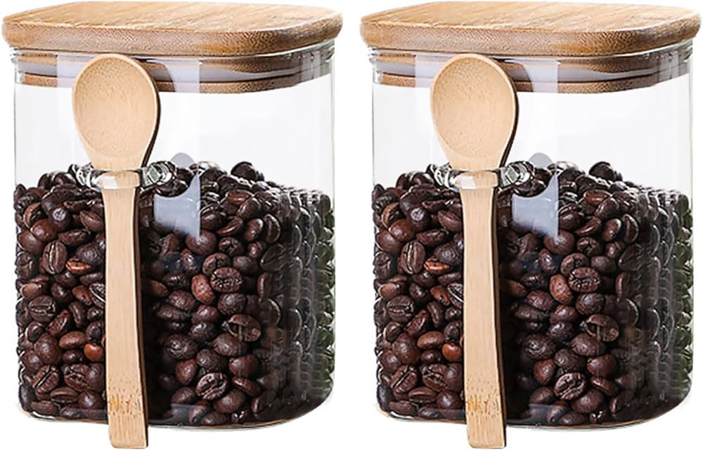 NEPIVEL 2 Pack Glass Jar with Bamboo Lids, 28.5Oz Overnight Oats Containers with Airtight Bamboo ... | Amazon (US)