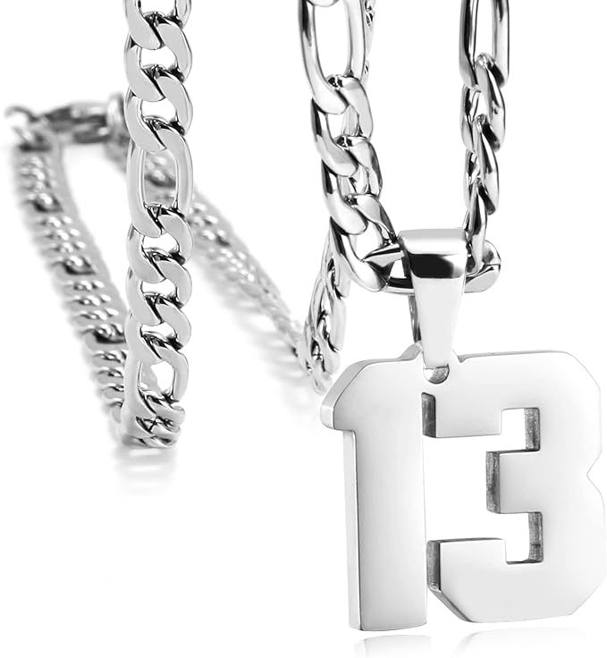 MIMITLTY Personalized Jersey Number Necklaces for Mens,Athletes Stainless Steel Sport Number Pend... | Amazon (US)