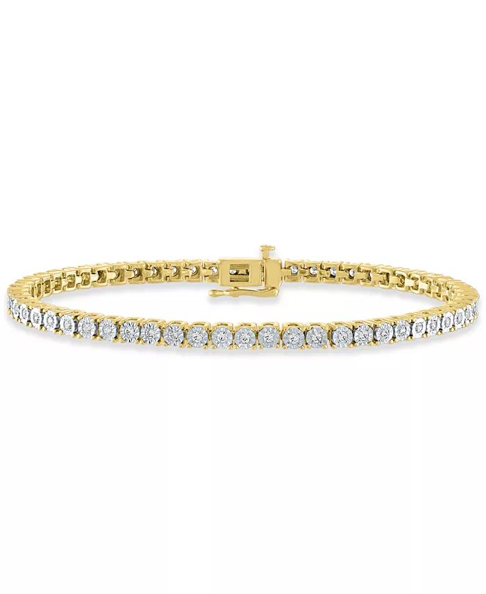 Macy's Diamond Tennis Bracelet (1 ct. t.w.) in Sterling Silver ,14k Gold-Plated Sterling Silver o... | Macys (US)