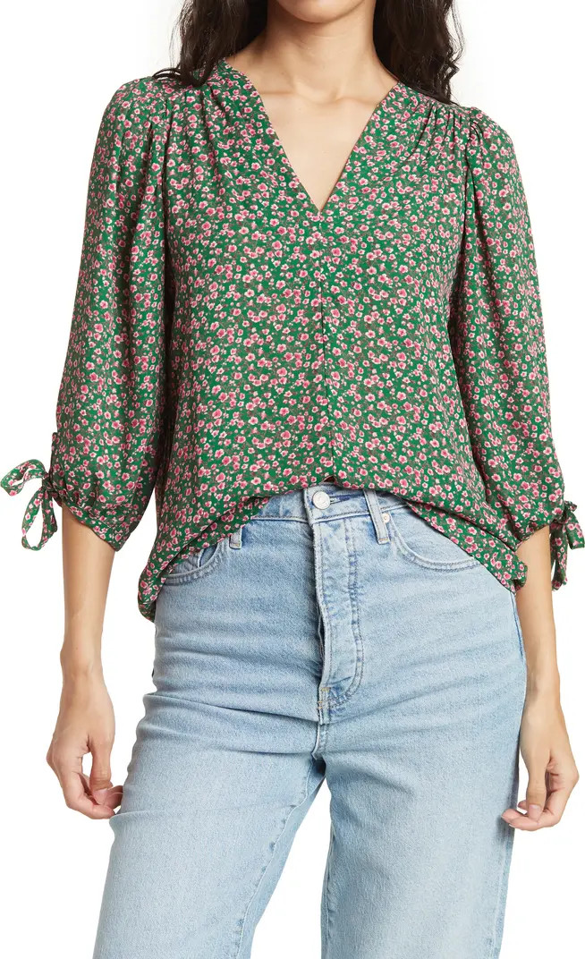 V-neck Tie-sleeve Blouse | Nordstrom Rack