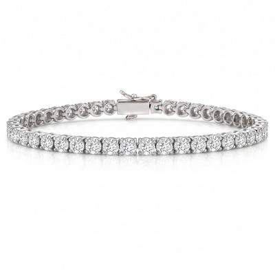 Guili White Gold Plated Tennis Bracelet featuring 5mm Cubic Zirconia Stones, Creating a Sparkling and Cohesive Look for any Elegant Occasion | Target