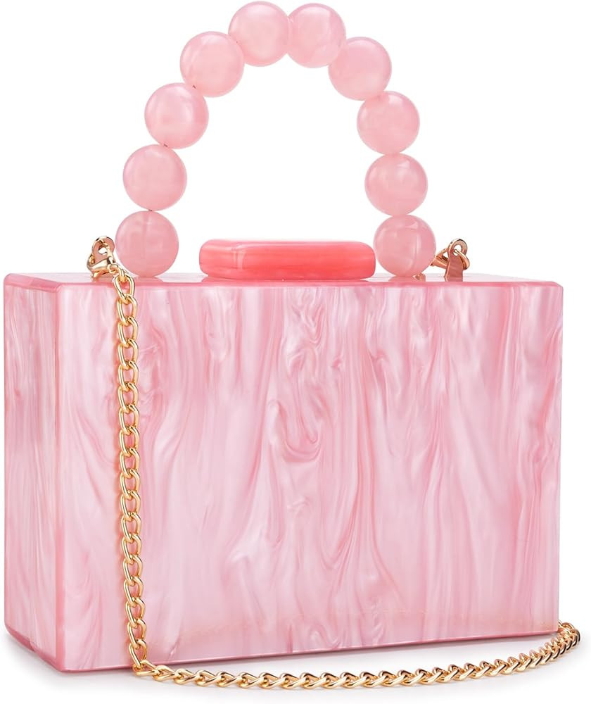 Women Acrylic Clutch Purse Leopard Print Evening Bag Chain Formal Handbag Party Bridal Wedding Clutc | Amazon (US)