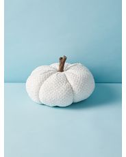 8.5in Frayed Pumpkin With Faux Wood Stem | HomeGoods