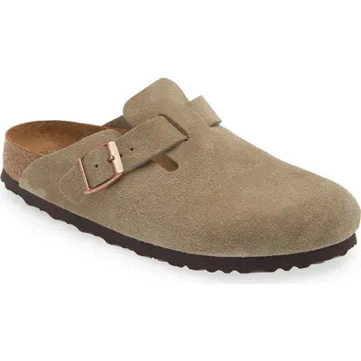 Birkenstock Boston Soft Footbed Clog in Black Suede at Nordstrom, Size 5-5.5Us | Nordstrom