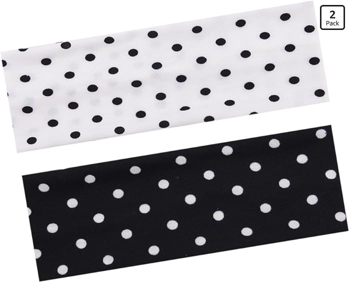 Vintage Polka Dot Sweatband Headband for Women Men Black and White Polka Dot Headbands Stretchy S... | Amazon (US)