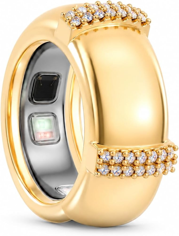 Smart Ring Cover Compatible with Oura Ring 5, Gold Stackable Ring Jacket | Amazon (US)